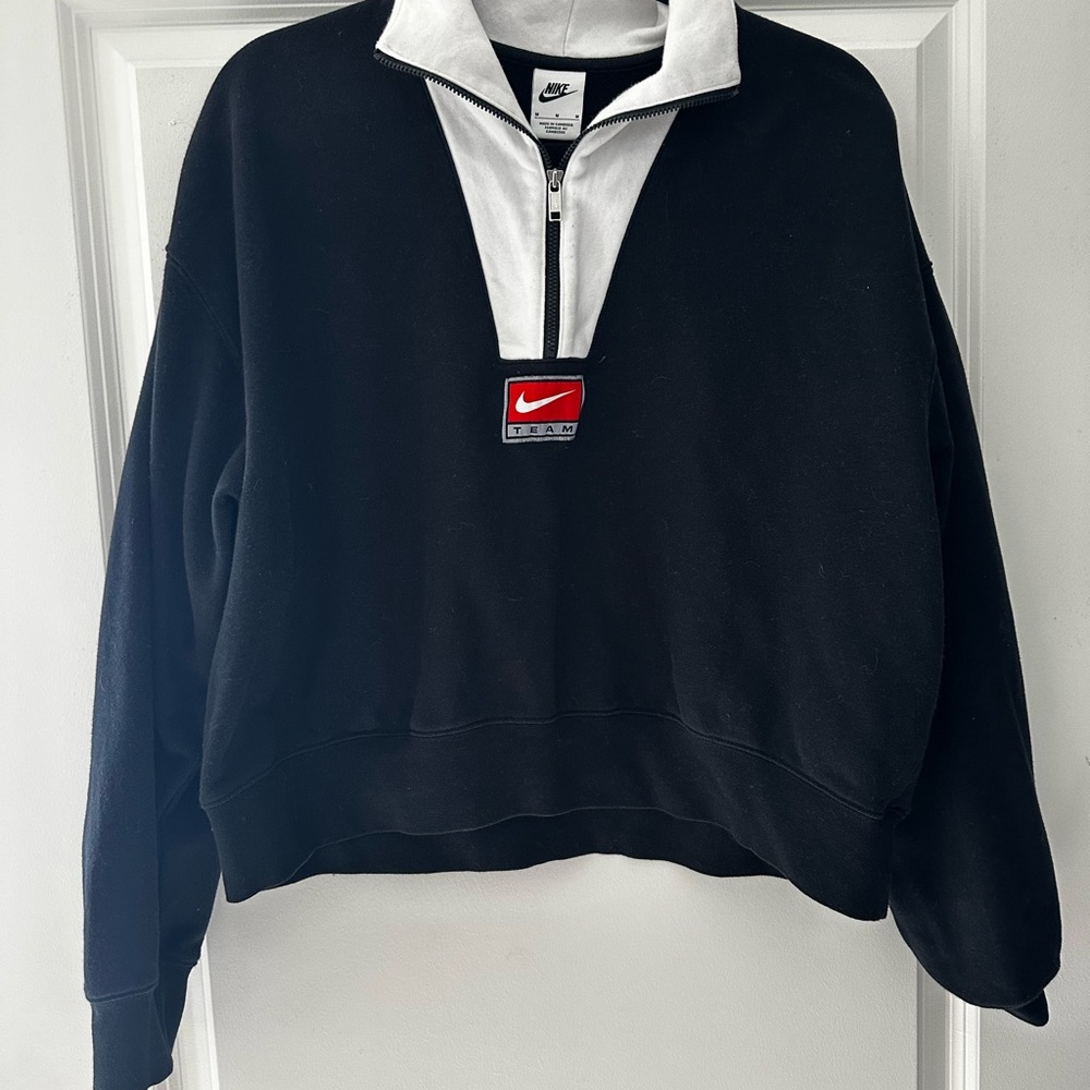 Nike Black and White Half-Zip Pullover